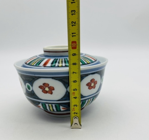 古玩陶瓷花卉紋五彩蓋碗拍賣，當前價格398元