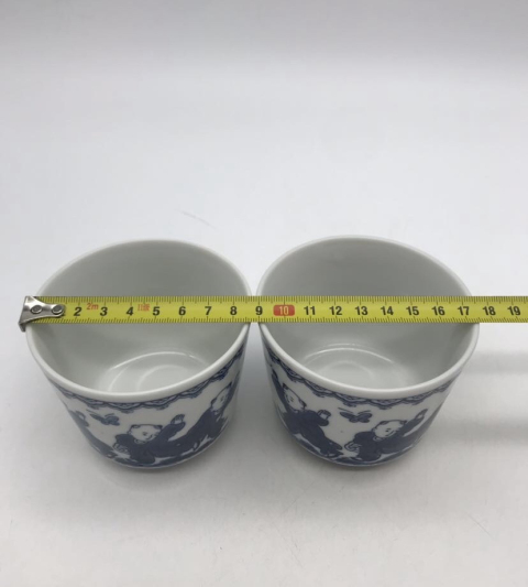 古玩陶瓷嬰戲紋青花杯拍賣，當前價格125元