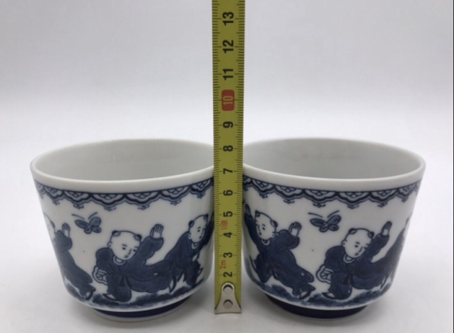 古玩陶瓷嬰戲紋青花杯拍賣，當前價格125元