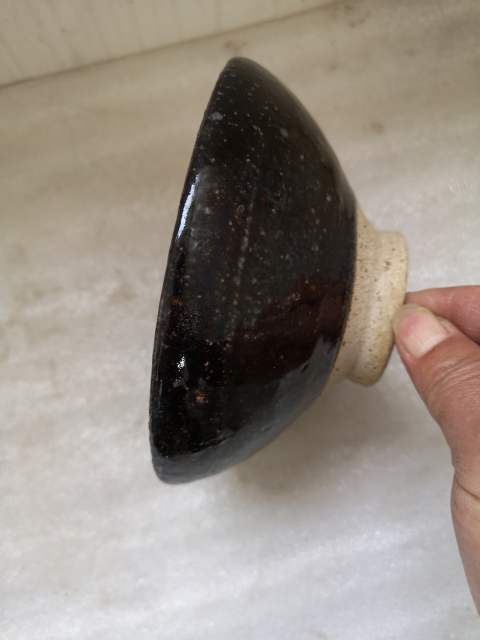 古玩陶瓷磁州窯黑釉斗笠碗拍賣,當前價格850元