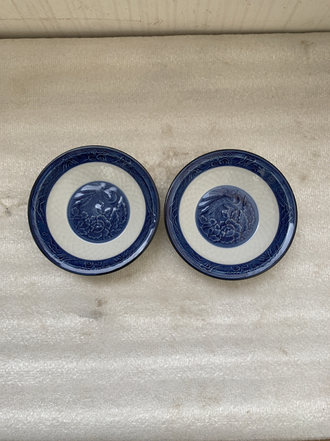 古玩陶瓷青花花鳥紋印花碗拍賣,當前價格160元