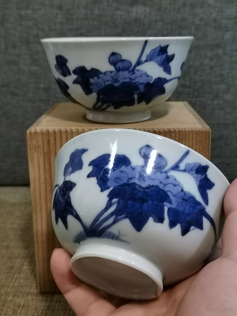 【精美茶碗】晚清民國青花富貴牡丹紋碗拍賣，當前價格760元