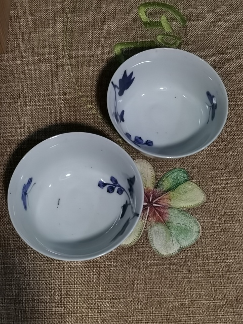 古玩陶瓷【精美茶碗】晚清民國青花富貴牡丹紋碗拍賣,當前價格490元