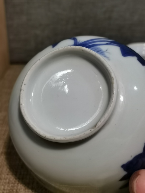 古玩陶瓷【精美茶碗】晚清民國青花富貴牡丹紋碗拍賣,當前價格490元