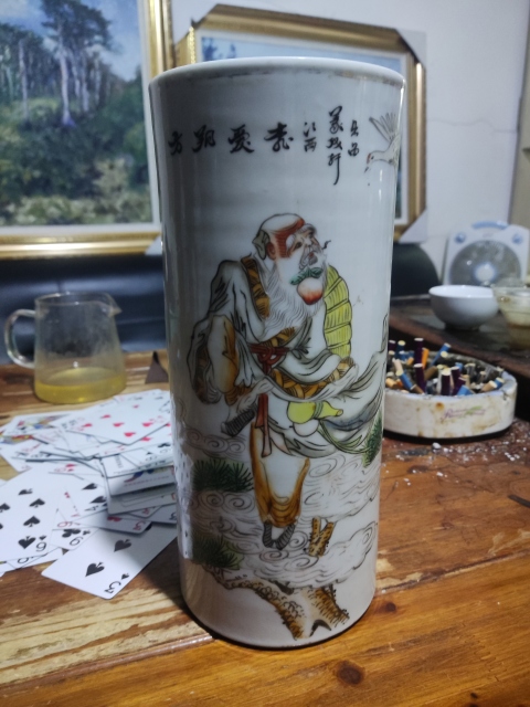 古玩陶瓷東方朔偷桃帽筒拍賣，當前價格3688元