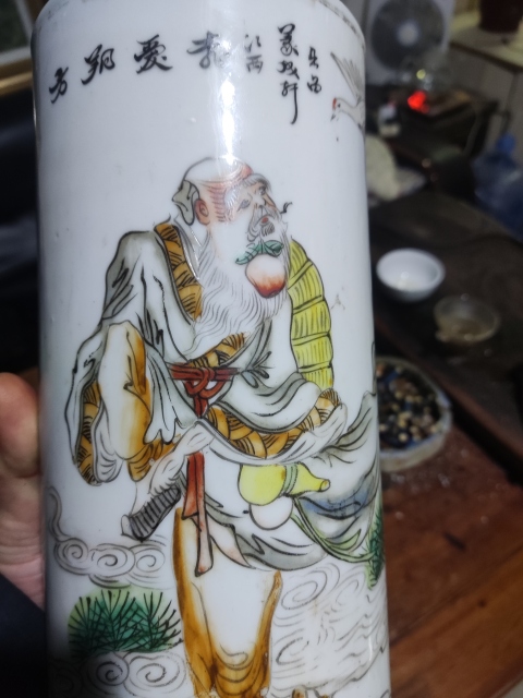 古玩陶瓷東方朔偷桃帽筒拍賣，當前價格3688元