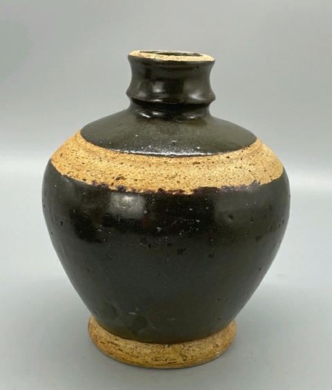 古玩陶瓷磁州窯系褐釉澀圈瓶拍賣，當(dāng)前價格3698元