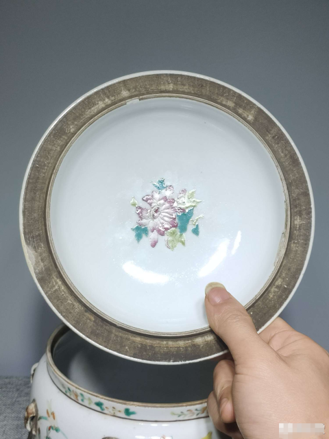 古玩陶瓷【精品細路】清同治花鳥紋粉彩四系粥罐拍賣,當前價格2588元