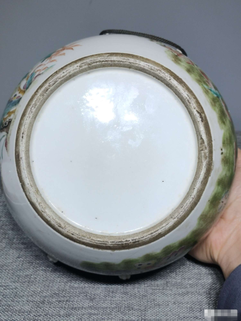 古玩陶瓷【精品細路】清同治花鳥紋粉彩四系粥罐拍賣,當前價格2588元