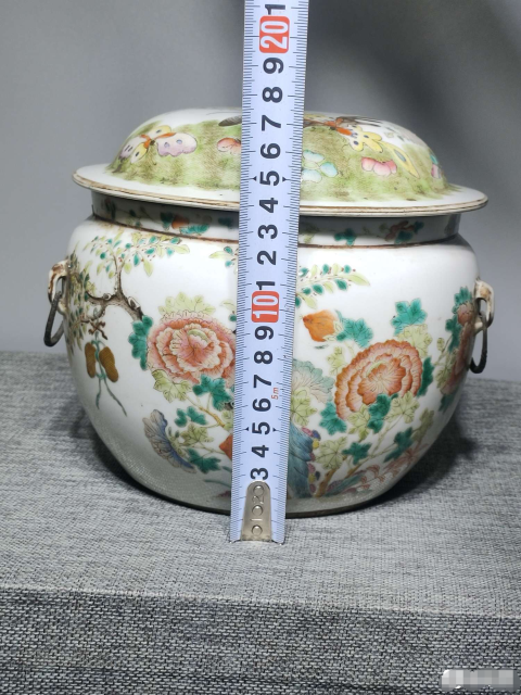 古玩陶瓷【精品細路】清同治花鳥紋粉彩四系粥罐拍賣,當前價格2588元