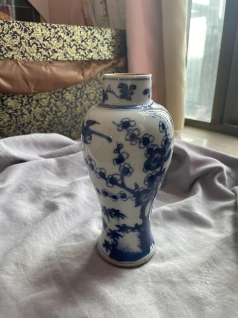 古玩陶瓷喜上眉梢青花雞腿蓋瓶拍賣,當前價格12000元