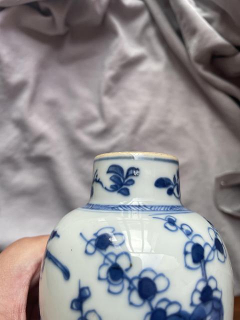 古玩陶瓷喜上眉梢青花雞腿蓋瓶拍賣,當前價格12000元