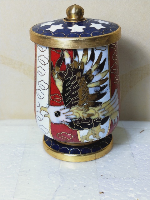 古玩陶瓷景泰藍掐絲花鳥卉蓋罐拍賣,當前價格368元