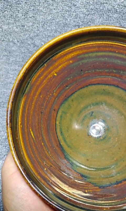 古玩陶瓷臨汾窯褐釉折沿碗拍賣,當前價格2698元