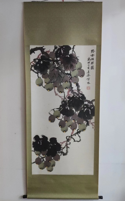 古玩字畫已故中美協會員王英振老師終南佳果立軸拍賣,當前價格1988元
