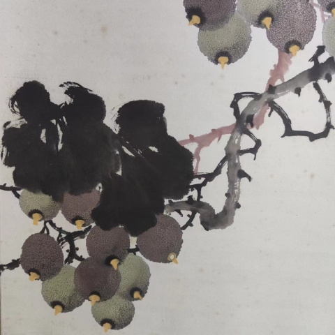 古玩字畫已故中美協會員王英振老師終南佳果立軸拍賣,當前價格1988元
