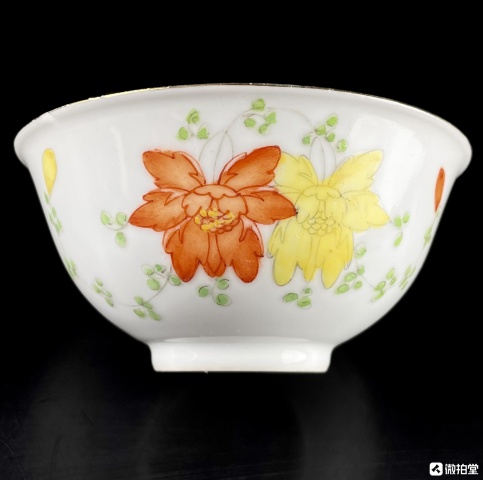 古玩陶瓷花卉紋粉彩碗拍賣，當前價格999元