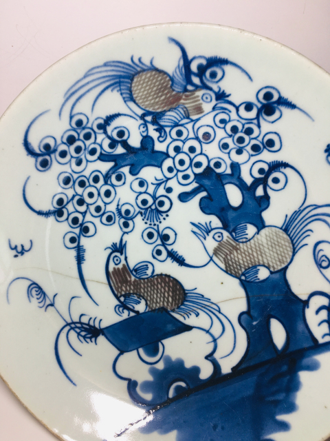 古玩陶瓷（畫工細路）青花釉里紅喜鵲登梅紋大盤拍賣，當前價格0元