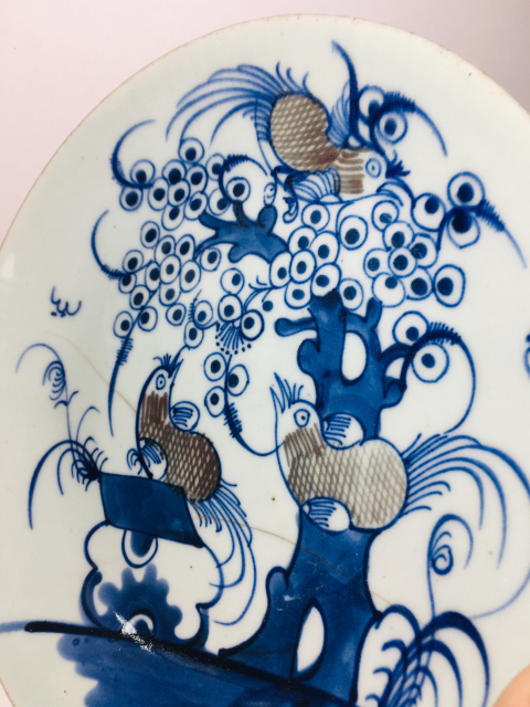 古玩陶瓷（畫工細路）青花釉里紅喜鵲登梅紋大盤拍賣，當前價格0元