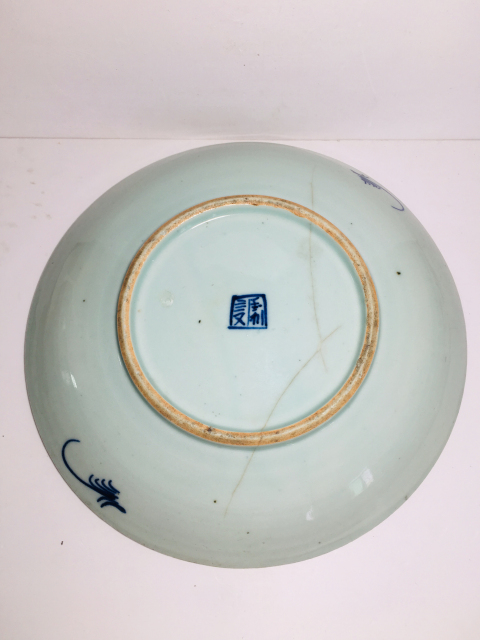 古玩陶瓷（畫工細路）青花釉里紅喜鵲登梅紋大盤拍賣，當前價格0元