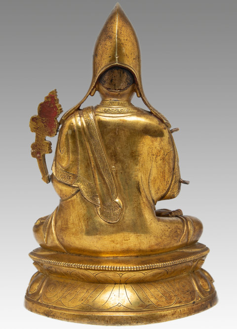 古玩銅器清乾隆宮廷銅鎏金宗喀巴造像拍賣，當前價格360000元