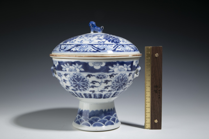 古玩陶瓷(二級官窯)清晚精品·青花纏枝蓮紋溫鍋拍賣,當前價格23085元