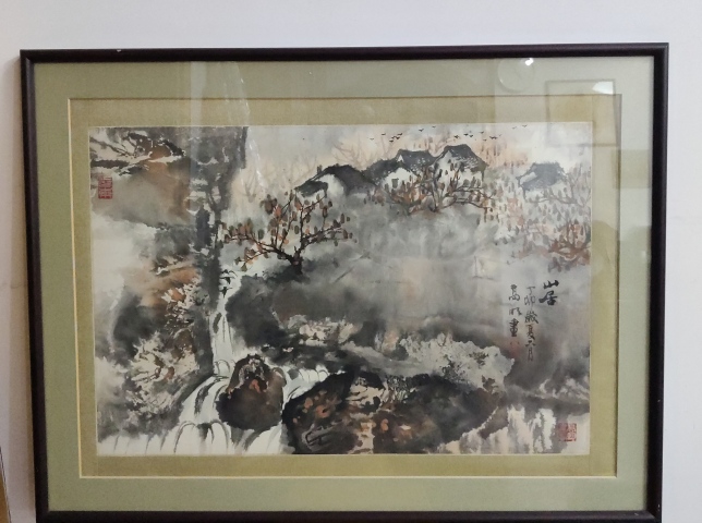 古玩字畫著名畫家高明老師山居圖(帶實木原框)拍賣,當前價格1300元