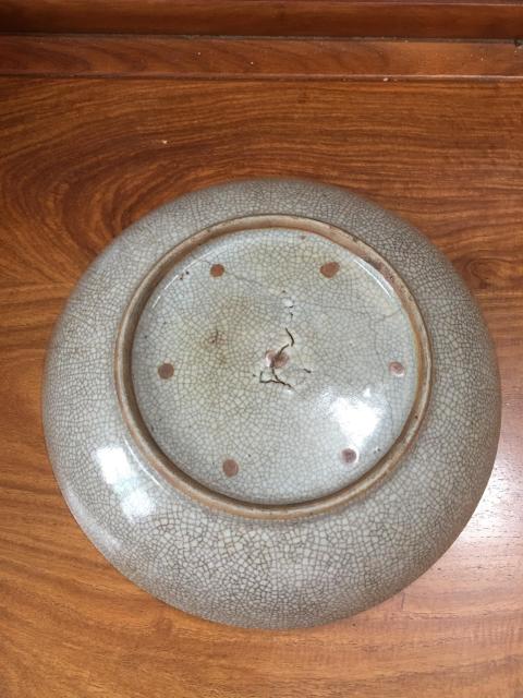 古玩陶瓷（清中期）哥釉七星大盤拍賣，當前價格1888元
