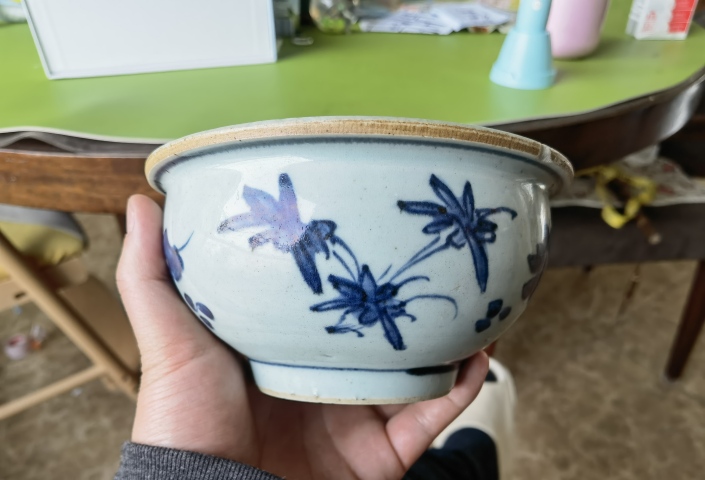 古玩陶瓷清順治青花洞石花卉紋爐拍賣，當前價格6800元