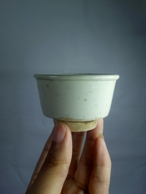 古玩陶瓷清早期?單色白釉杯?拍賣,當前價格388元