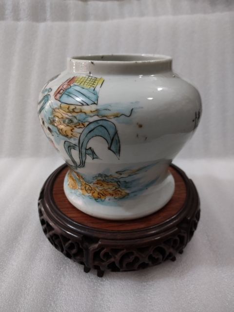 古玩陶瓷新粉彩天女散花詩文將軍罐拍賣,當前價格1680元