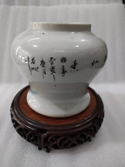 古玩陶瓷新粉彩天女散花詩文將軍罐拍賣,當前價格1680元