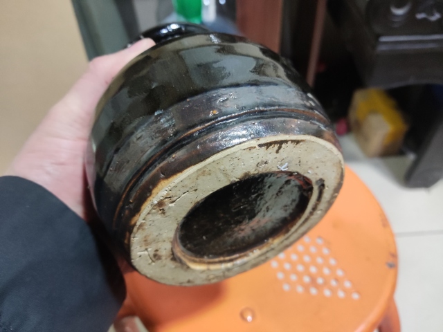 古玩陶瓷清早期黑釉罐拍賣,當前價格688元