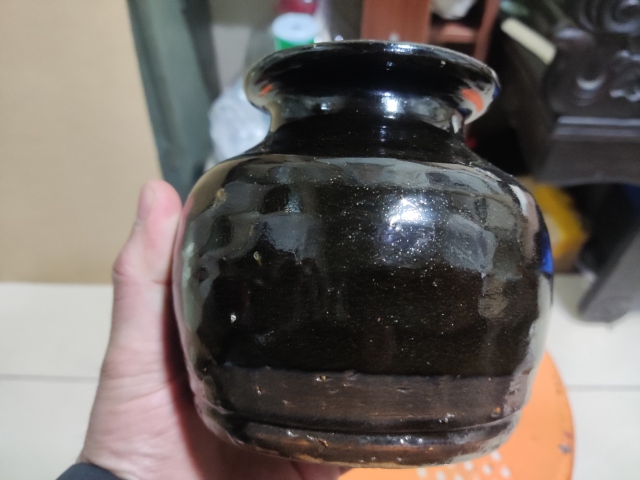 古玩陶瓷清早期黑釉罐拍賣,當前價格688元