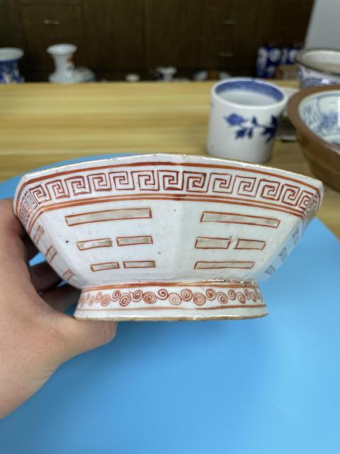 古玩陶瓷清同治 精品粉彩八卦紋大貢碗拍賣，當前價格1500元