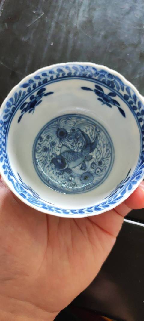 古玩陶瓷青花杯,盞托拍賣,當前價格4000元