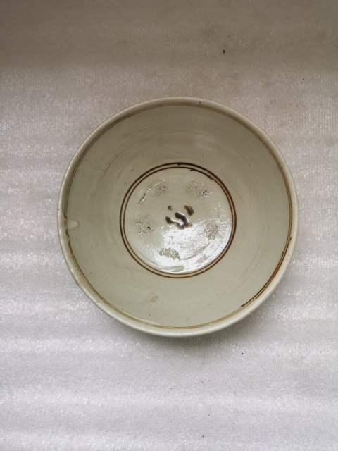 古玩陶瓷磁州窯白釉黑花碗拍賣，當前價格680元