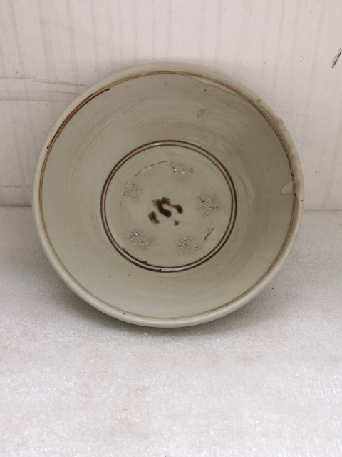 古玩陶瓷磁州窯白釉黑花碗拍賣，當前價格680元