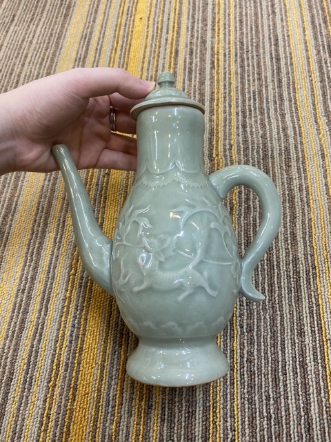 古玩陶瓷青釉瑞獸執壺拍賣，當前價格6500元