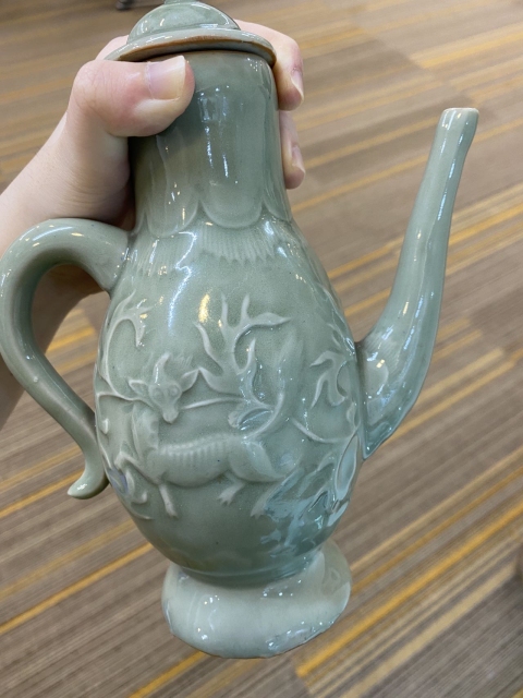 古玩陶瓷青釉瑞獸執壺拍賣，當前價格6500元