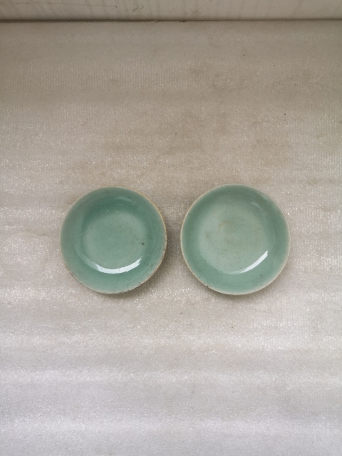古玩陶瓷豆青釉小盤拍賣,當前價格450元