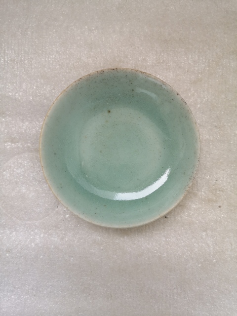 古玩陶瓷豆青釉小盤拍賣,當前價格450元