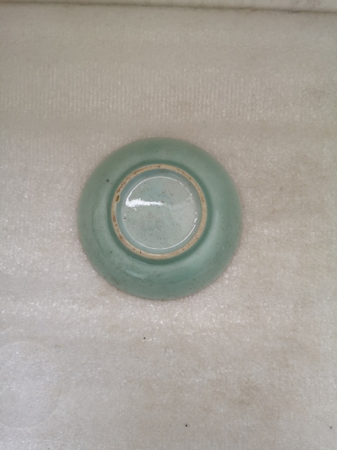 古玩陶瓷豆青釉小盤拍賣,當前價格450元