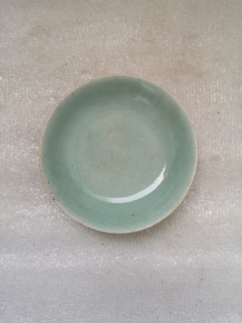 古玩陶瓷豆青釉小盤拍賣,當前價格450元