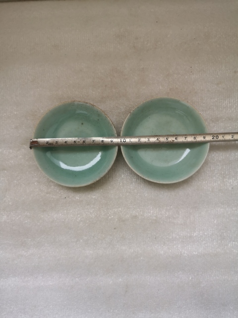 古玩陶瓷豆青釉小盤拍賣,當前價格450元