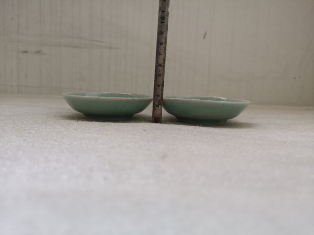 古玩陶瓷豆青釉小盤拍賣,當前價格450元
