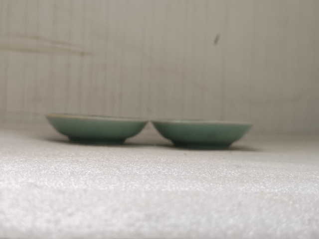 古玩陶瓷豆青釉小盤拍賣,當前價格450元