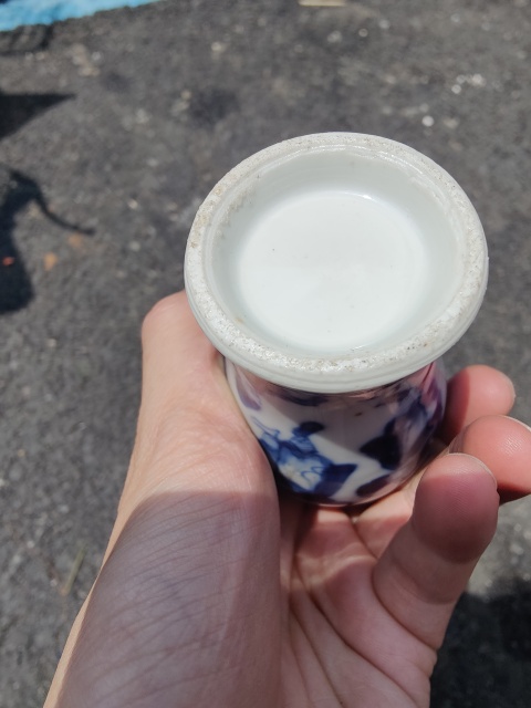 古玩陶瓷晚清人物市井之徒一對青花瓶拍賣，當前價格4680元