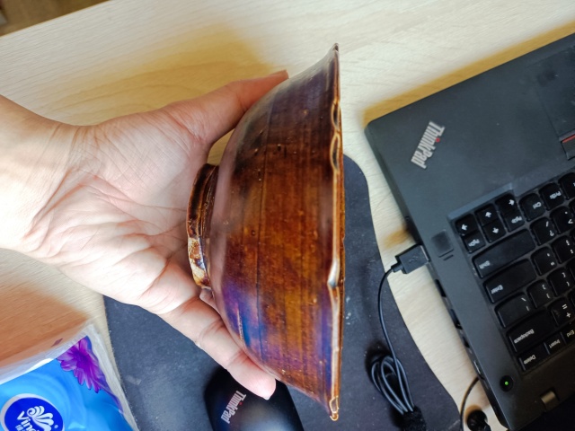 古玩陶瓷宋代?吉州窯醬釉印花碗拍賣，當前價格5500元