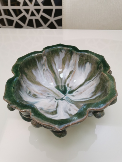 古玩陶瓷窯變釉三足香爐拍賣，當前價格1680元